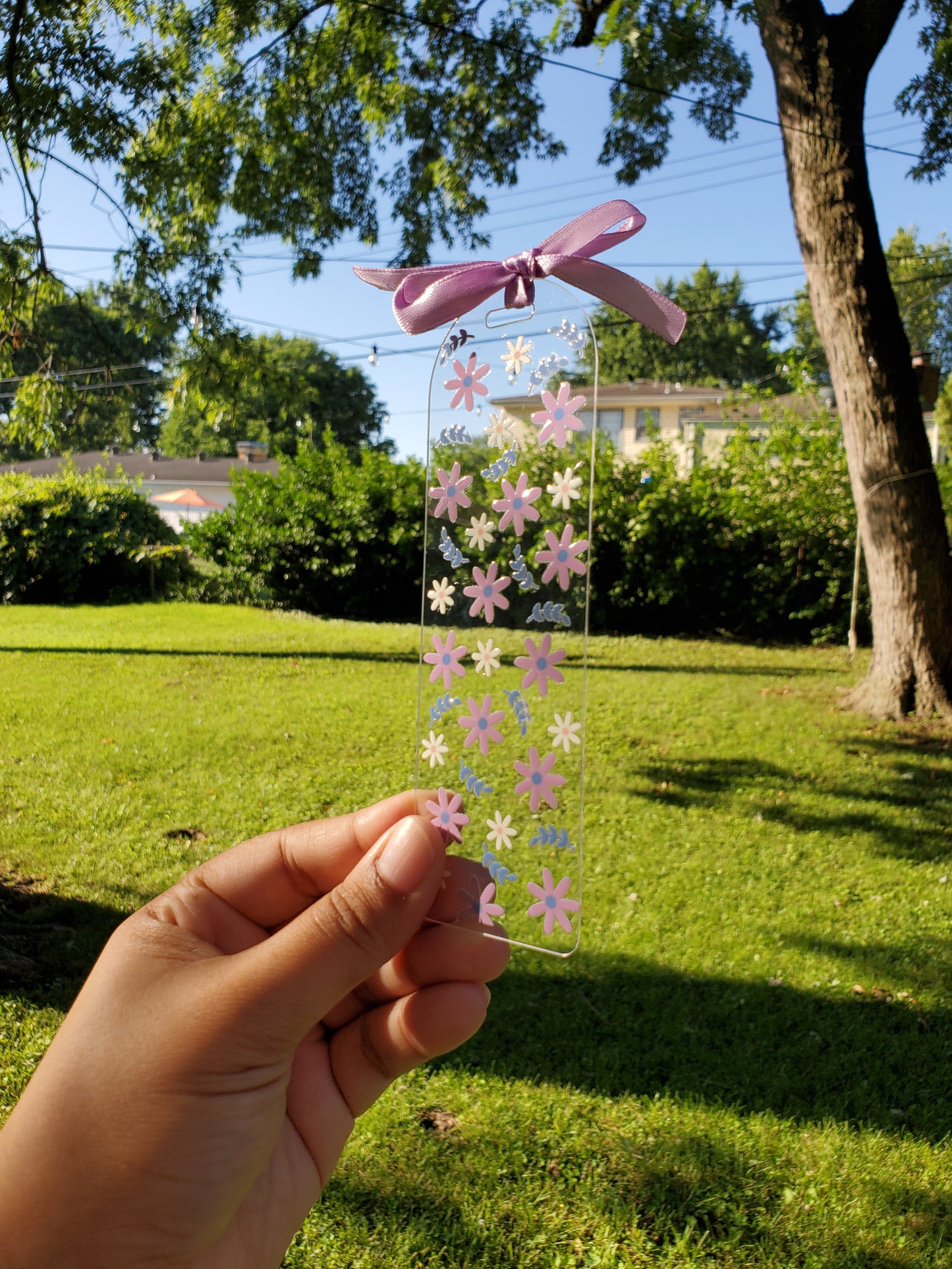 Purple Flowers - Acrylic Bookmark