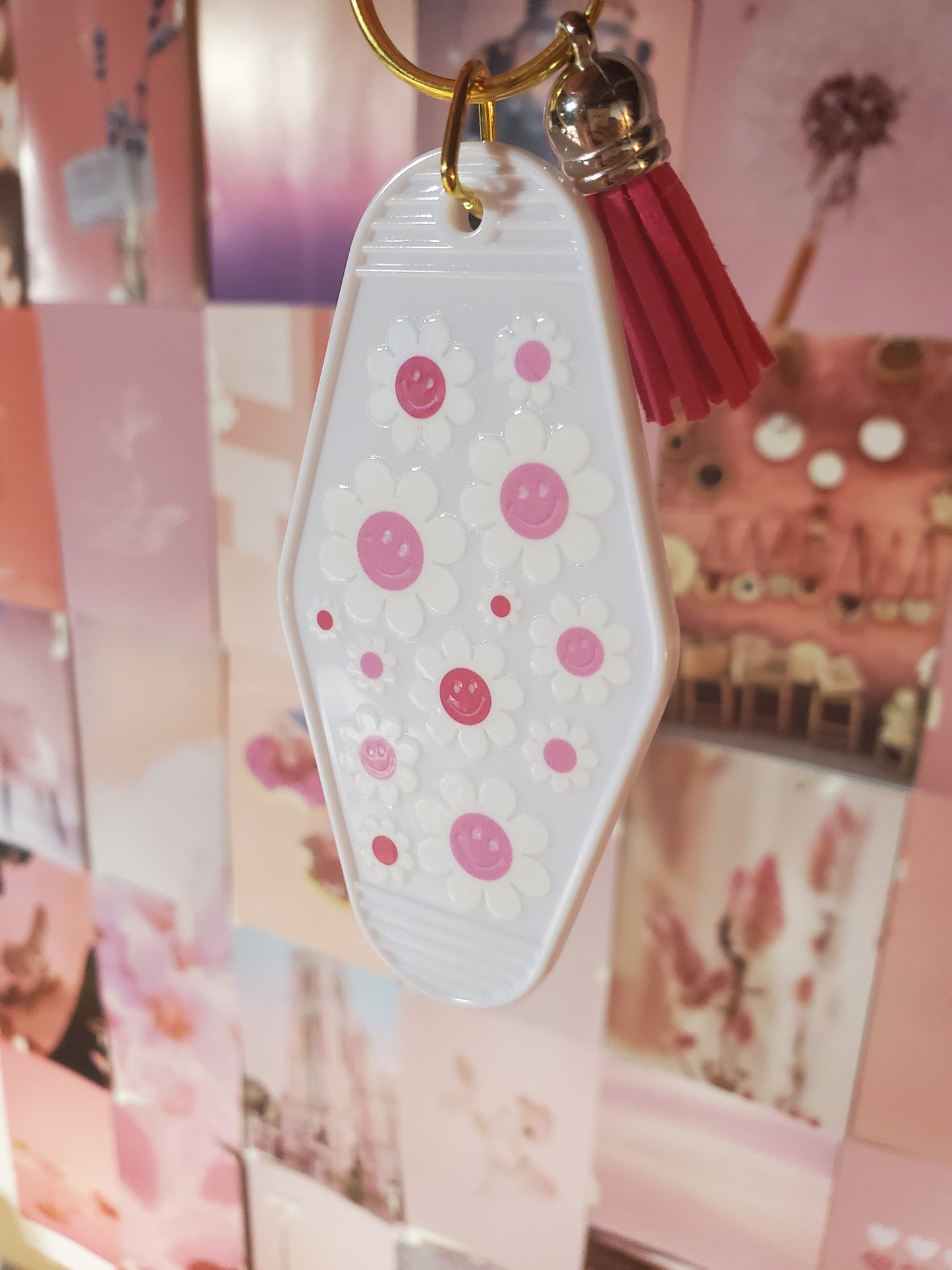 Smiley Flowers Keychain