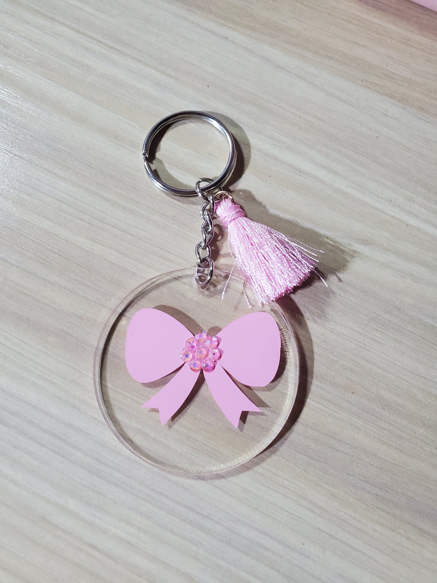 Pink Bow Keychain