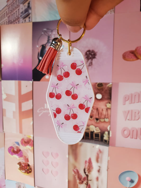 Cherries & Bows Keychain