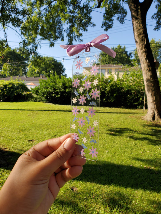 Purple Flowers - Acrylic Bookmark