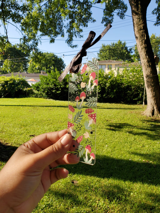 Red Mushrooms - Acrylic Bookmark