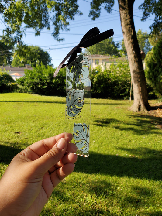 Green Leaves- Acrylic Bookmark