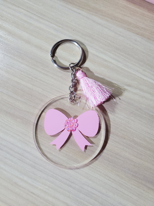 Pink Bow Keychain