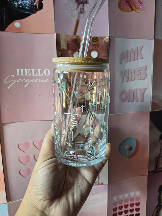 Faith Tulips - Glass Cup