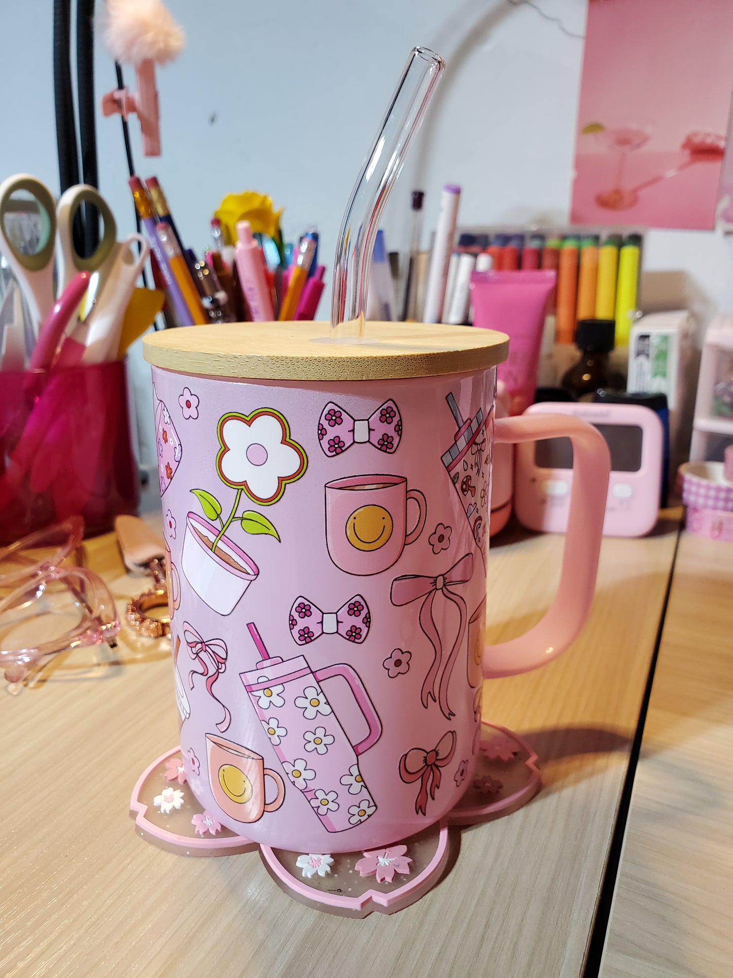 Coffee & Candles Glass Mug