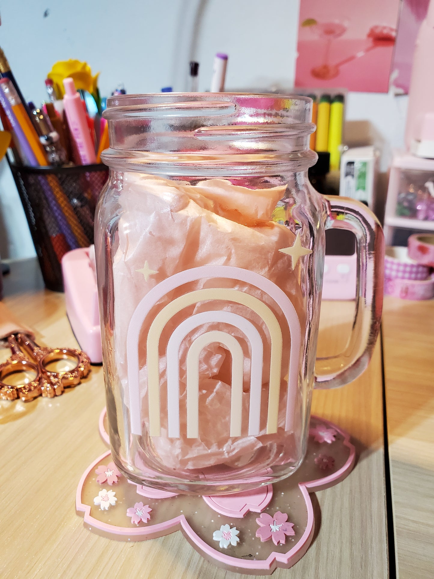 Pastel Rainbow Mason Jar Mug