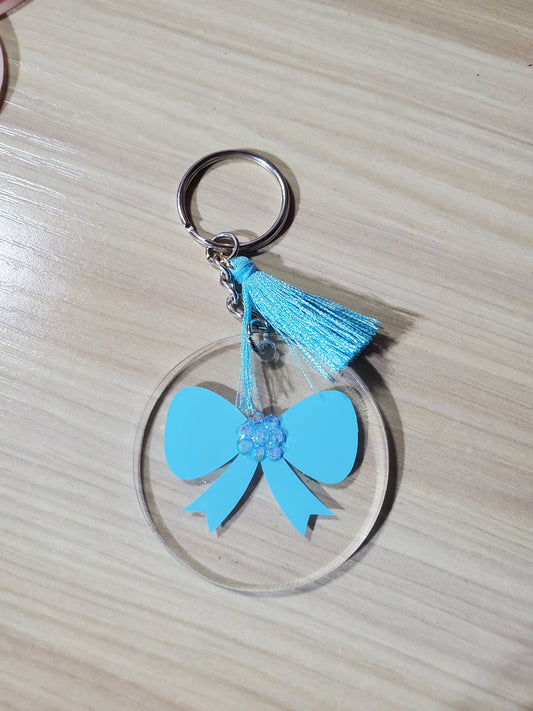 Blue Bow Keychain